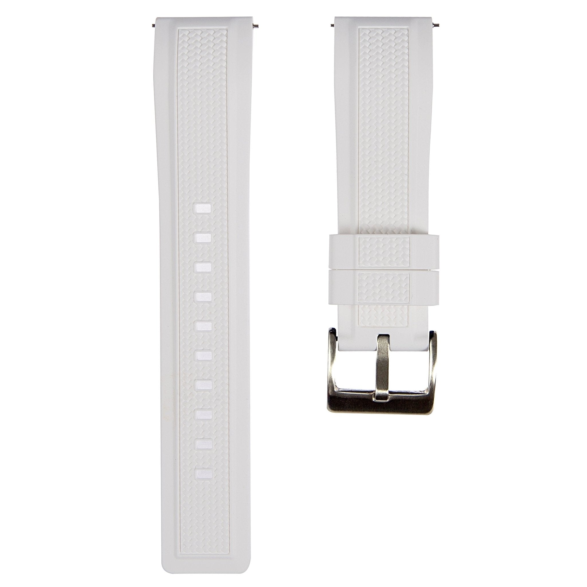 Stryke Premium SIlicone Rubber Strap - Quick-Release - Compatible with Blancpain x Swatch – White (2424) -StrapSeeker