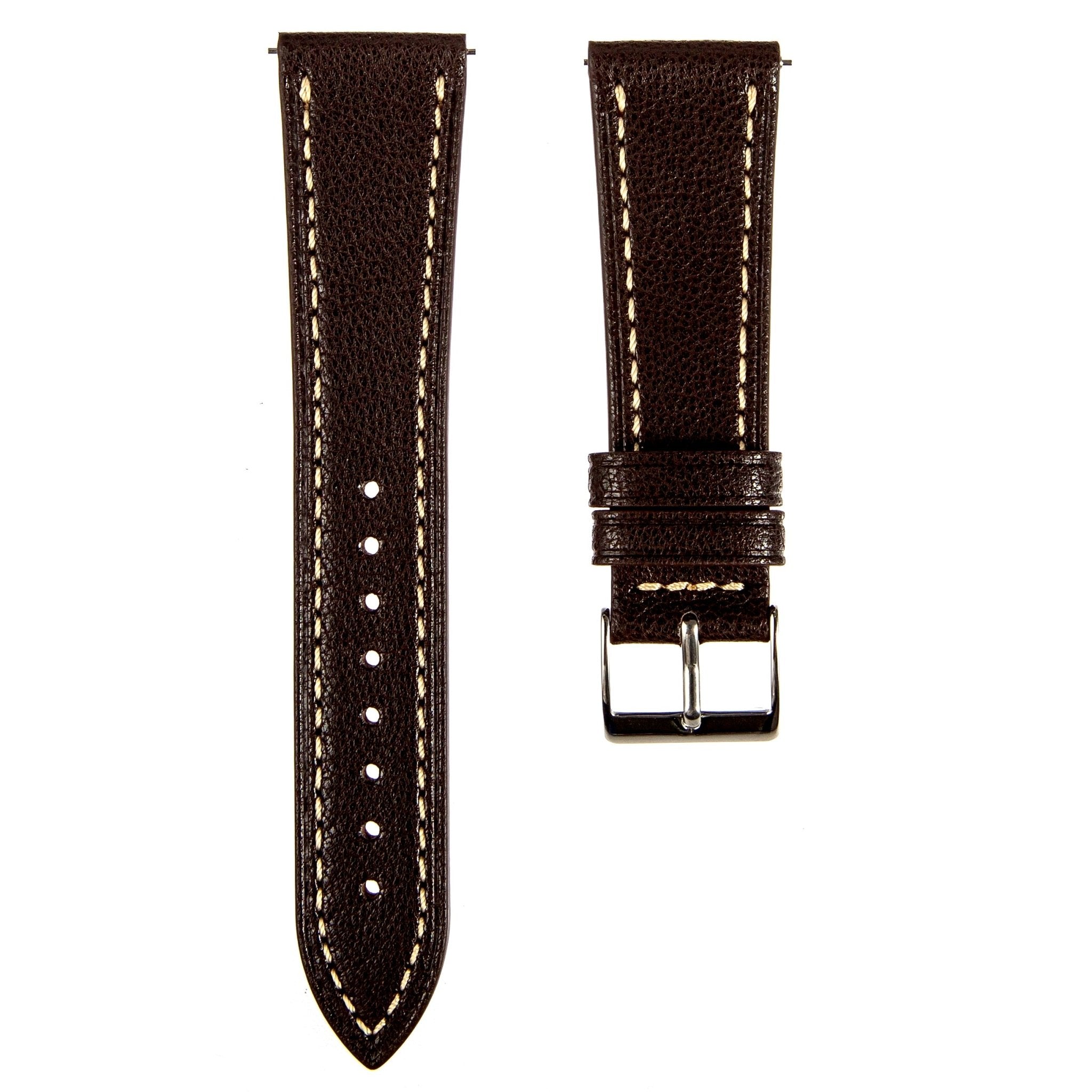 Sully Chevre Leather Strap - Quick-Release - Coffee Brown (2428) -StrapSeeker