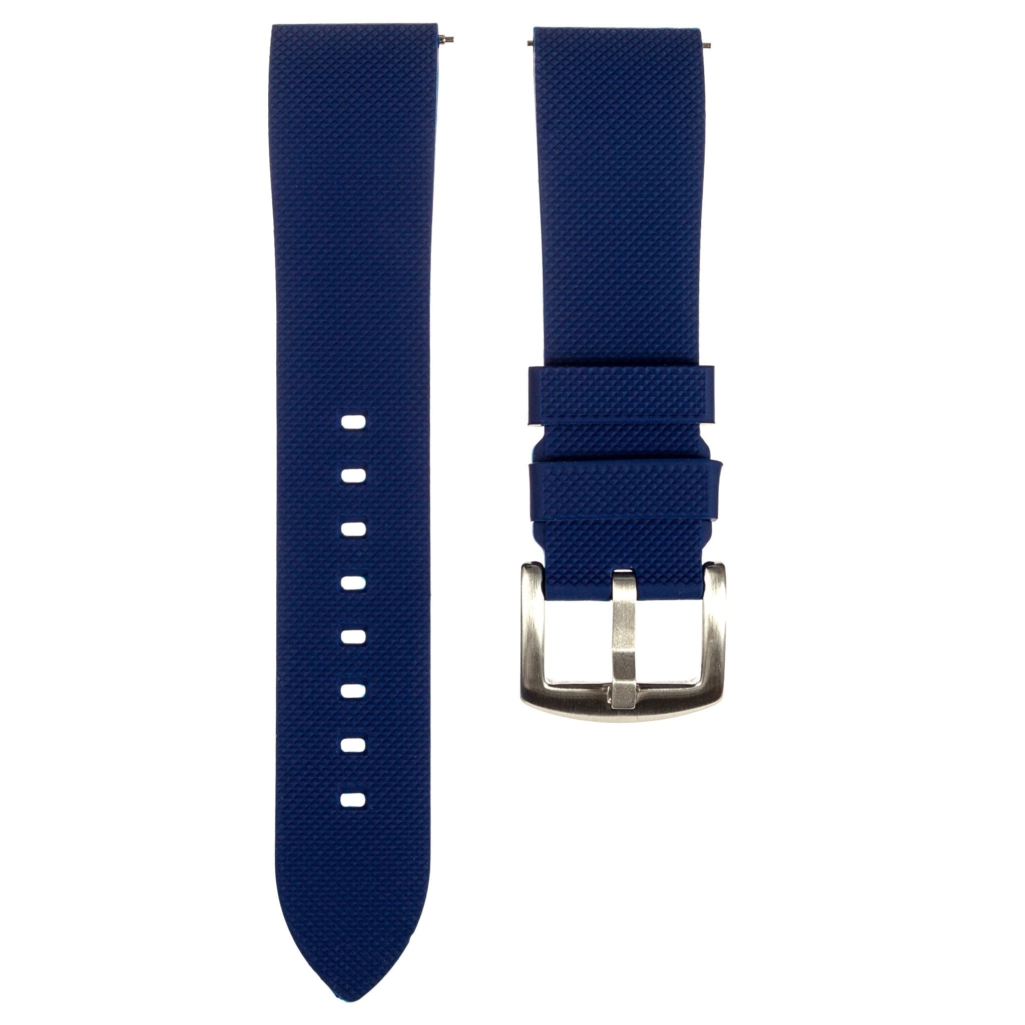 Textured Soft Silicone Strap - Quick-Release – Blue (2402) -StrapSeeker