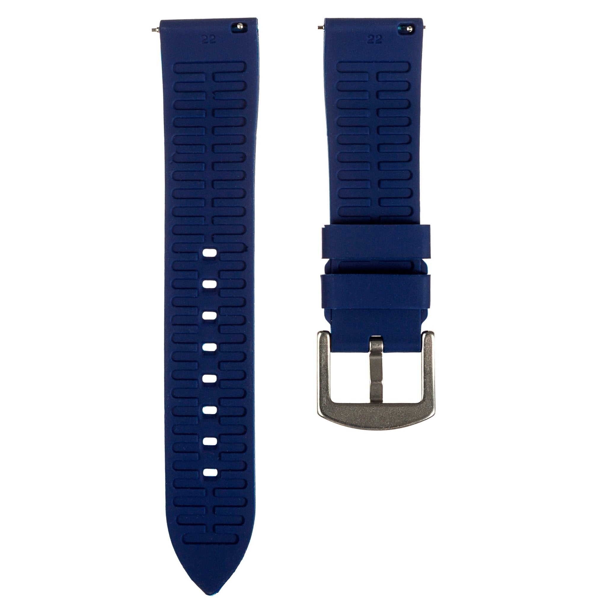 Textured Soft Silicone Strap - Quick-Release – Blue (2402) -StrapSeeker