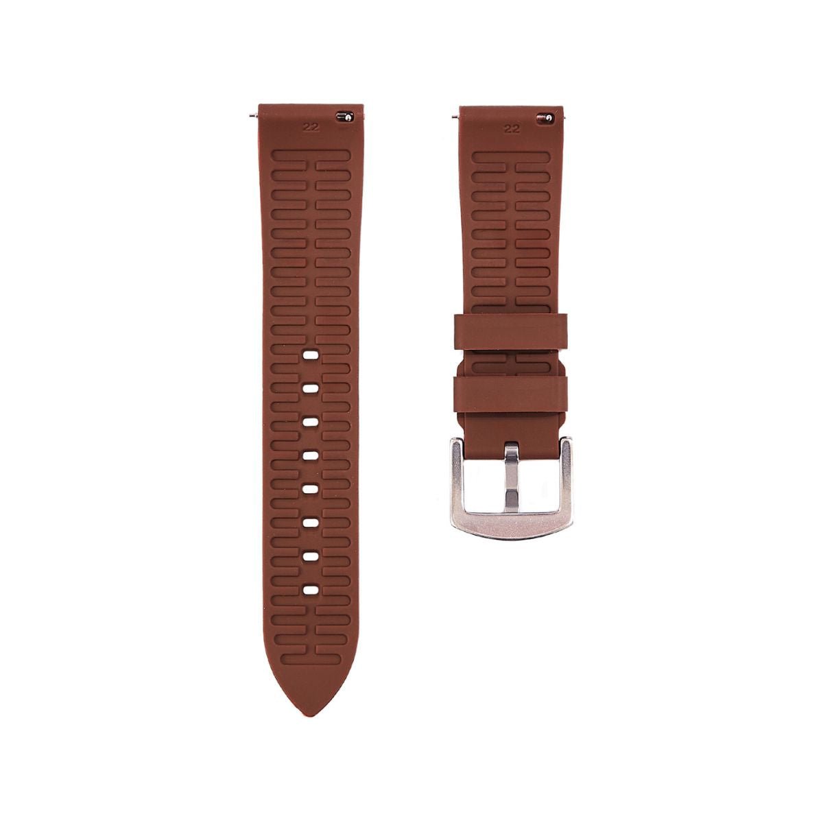 Textured Soft Silicone Strap - Quick-Release - Brown -StrapSeeker