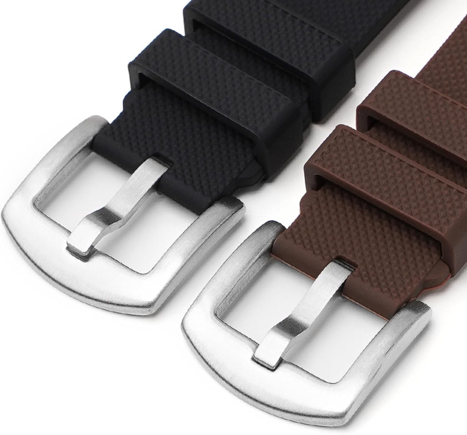 Textured Soft Silicone Strap - Quick-Release - Brown -StrapSeeker