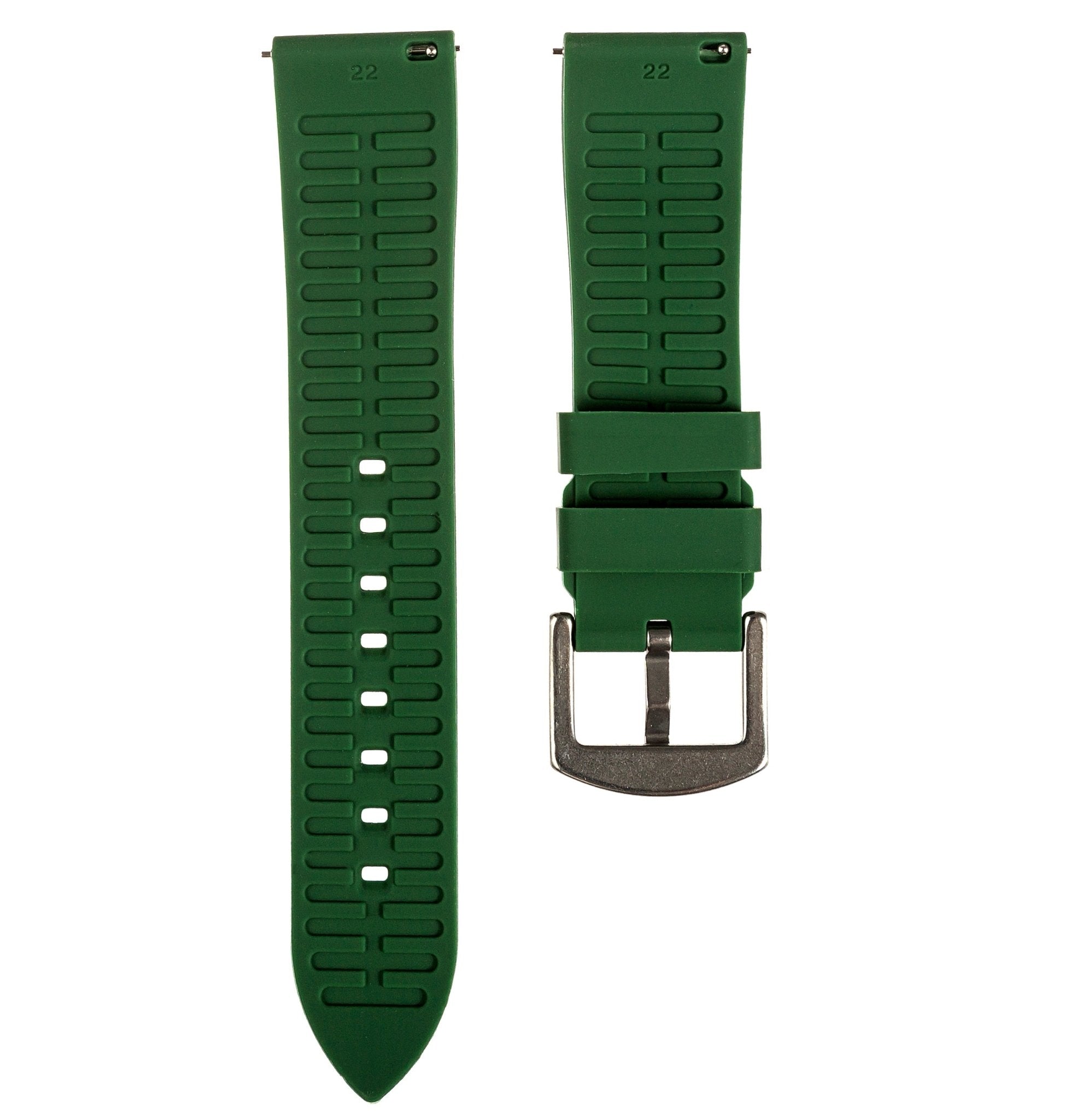 Textured Soft Silicone Strap - Quick-Release – Green (2402) -StrapSeeker