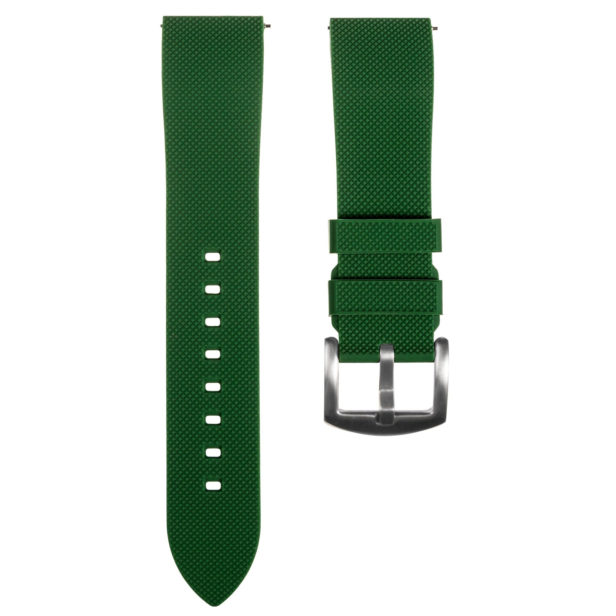 Textured Soft Silicone Strap - Quick-Release – Green (2402) -StrapSeeker