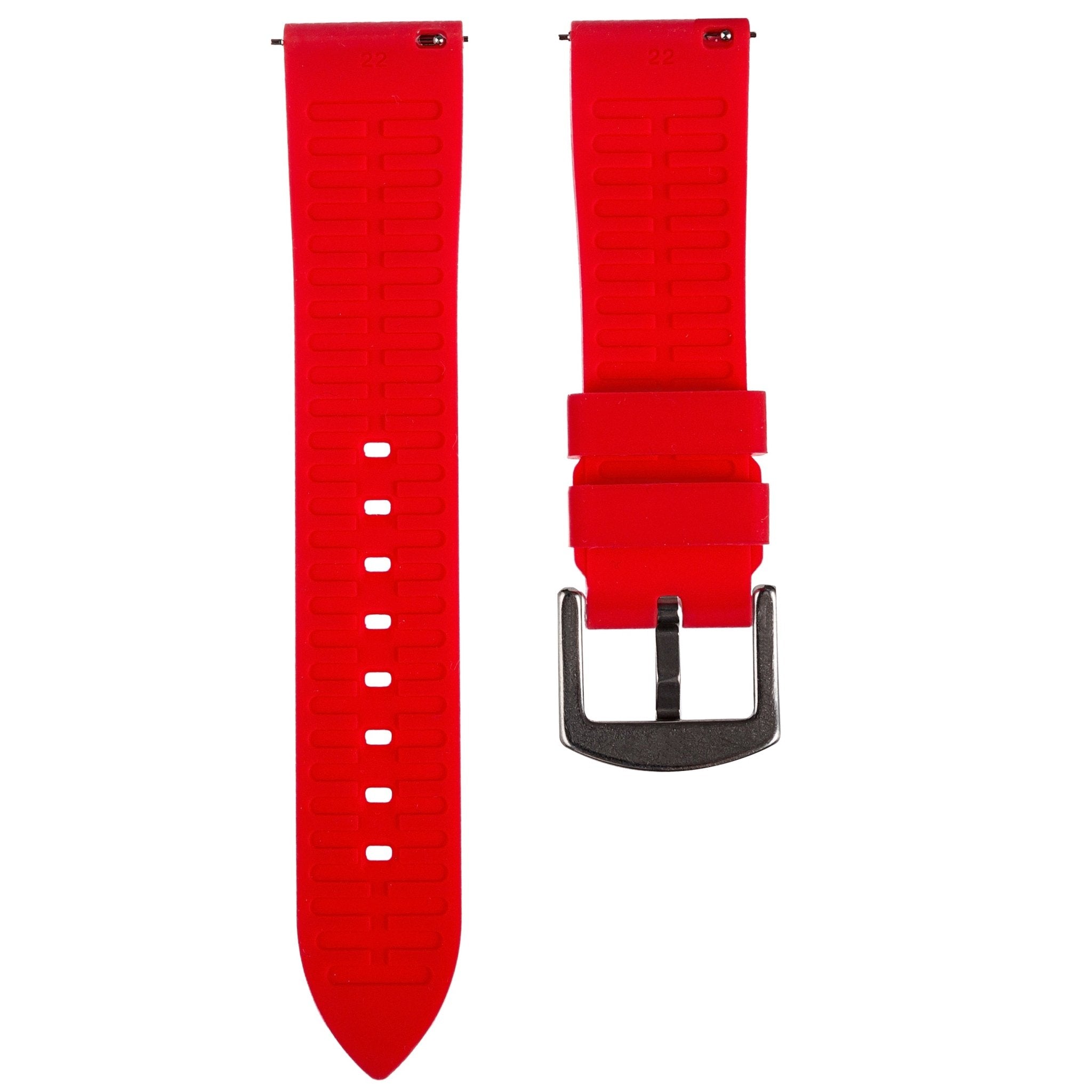 Textured Soft Silicone Strap - Quick-Release – Red (2402) -StrapSeeker