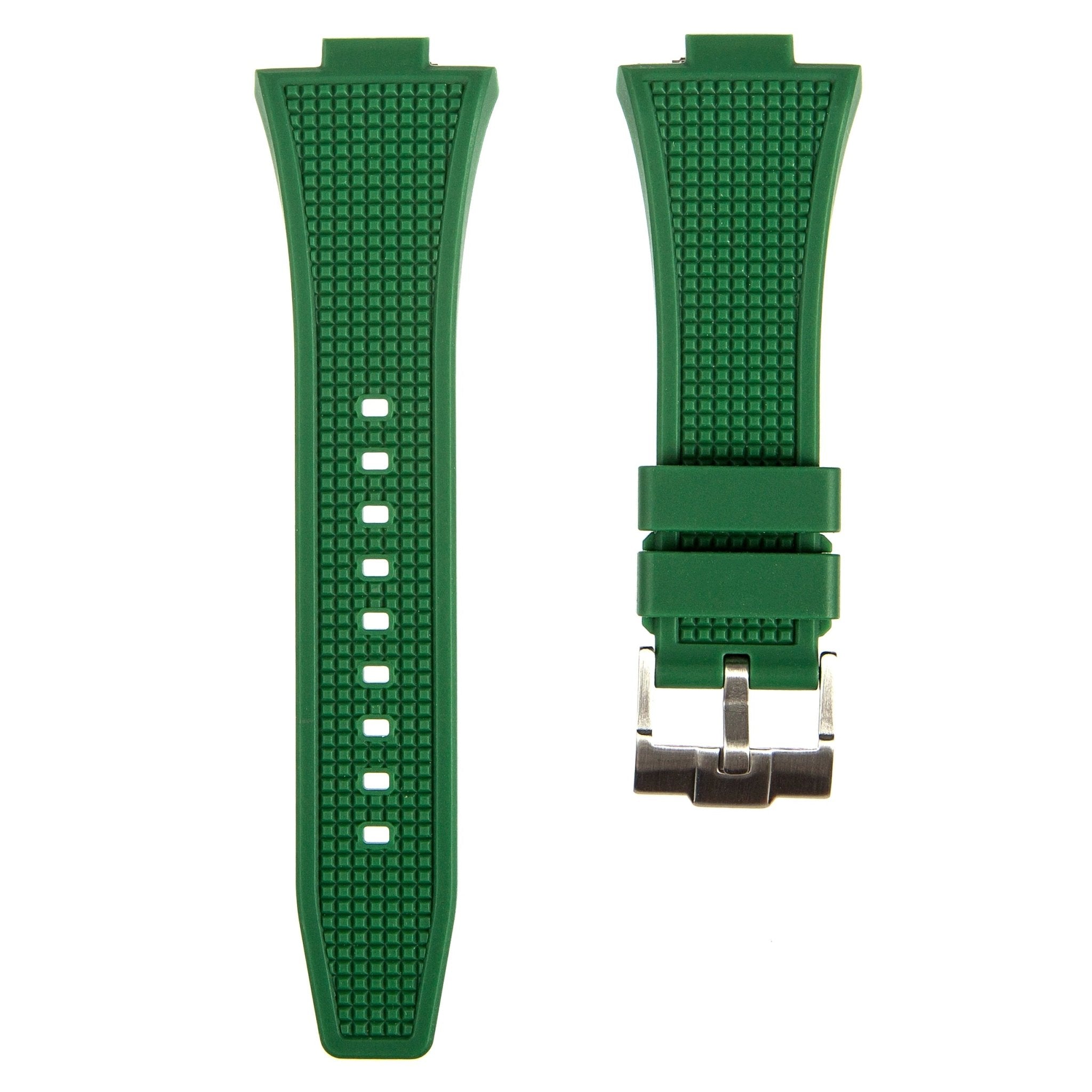 Waffle Premium Silicone Strap - Compatible with Tissot PRX Quick Release – Green (2408) -StrapSeeker