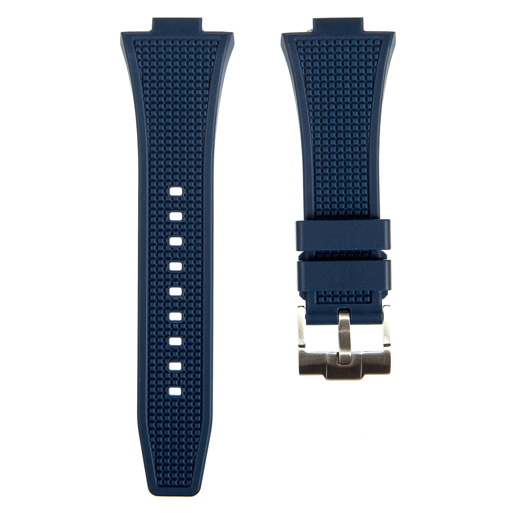 Waffle Premium Silicone Strap - Compatible with Tissot PRX Quick Release – Navy (2408) -StrapSeeker