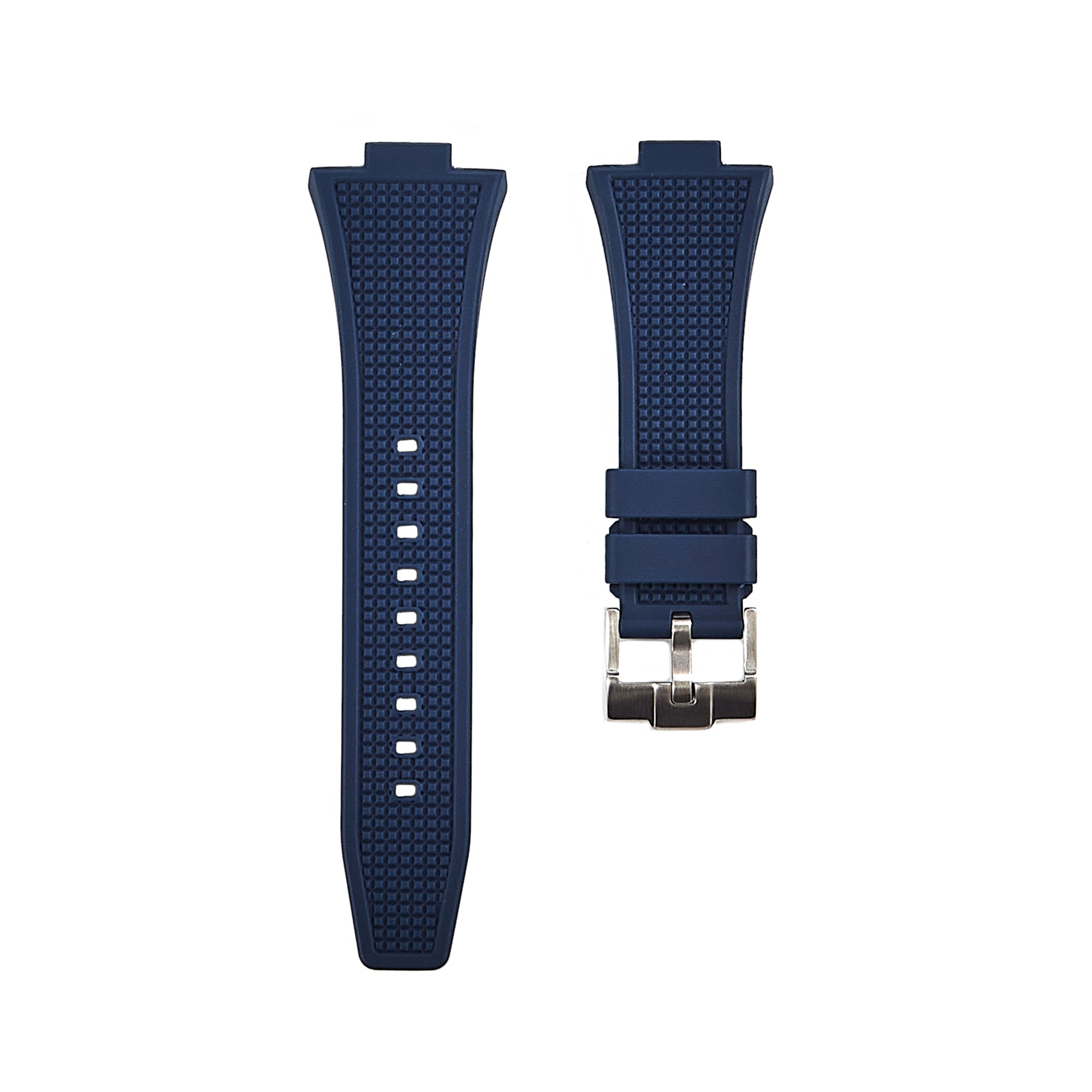 Waffle Premium Silicone Strap - Compatible with Tissot PRX - Quick Release – Navy (2408) -StrapSeeker