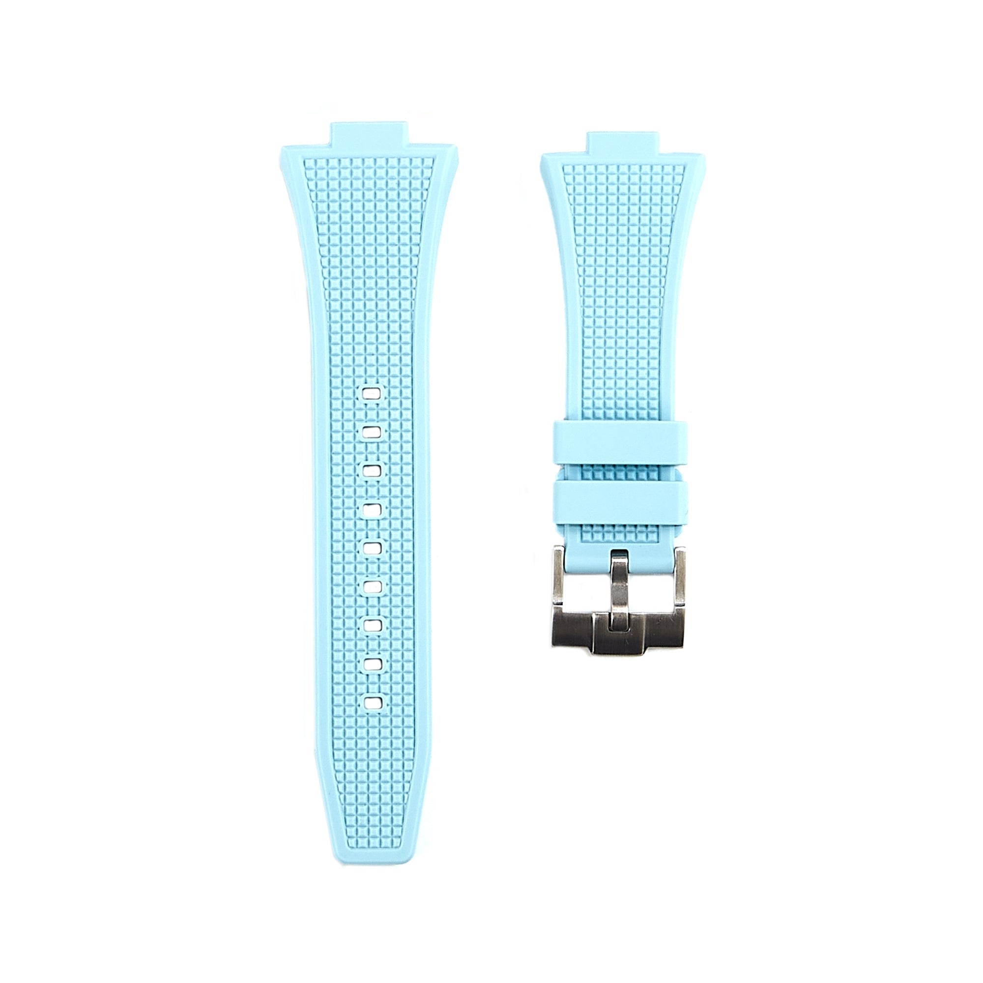 Waffle Premium Silicone Strap - Compatible with Tissot PRX - Quick Release - Pale Blue (2408) -StrapSeeker