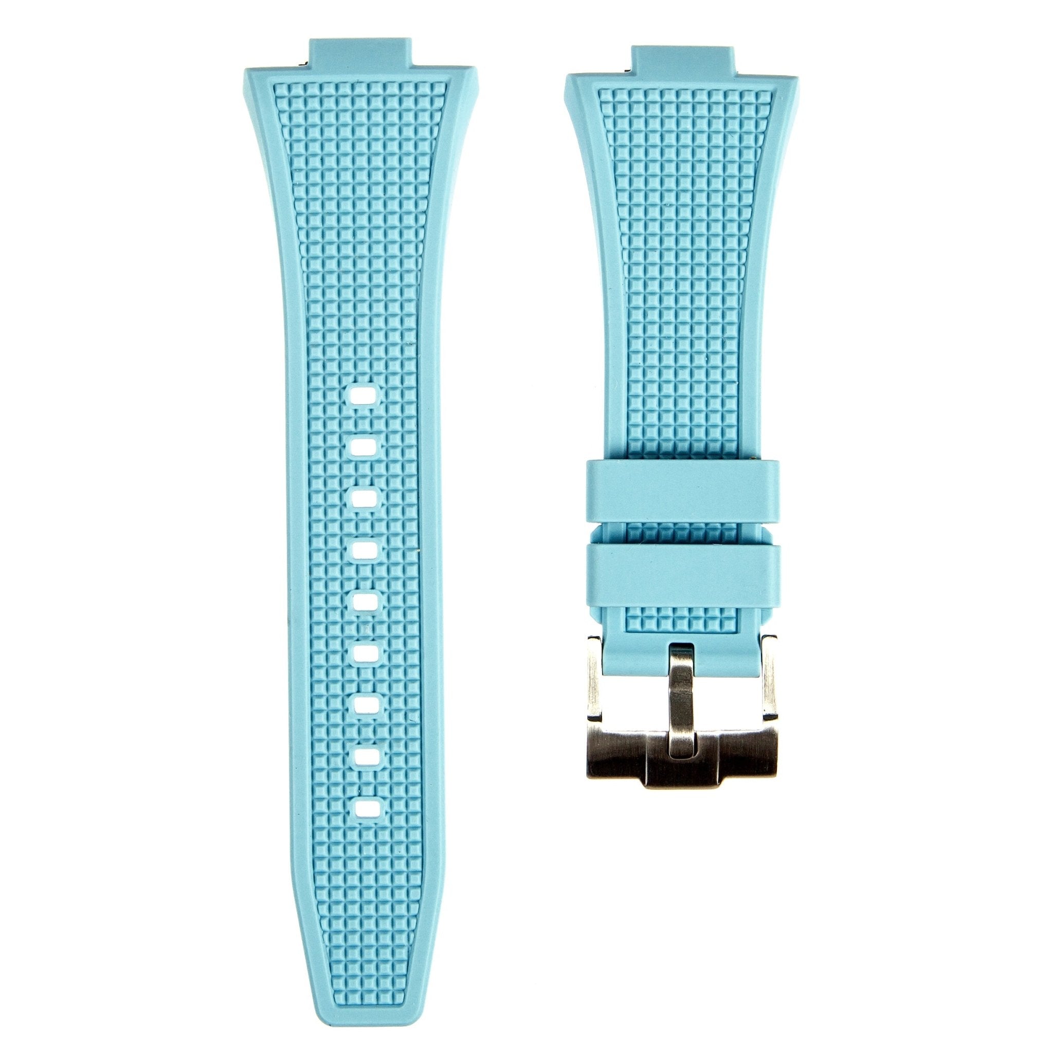 Waffle Premium Silicone Strap - Compatible with Tissot PRX Quick Release - Pale Blue (2408) -StrapSeeker