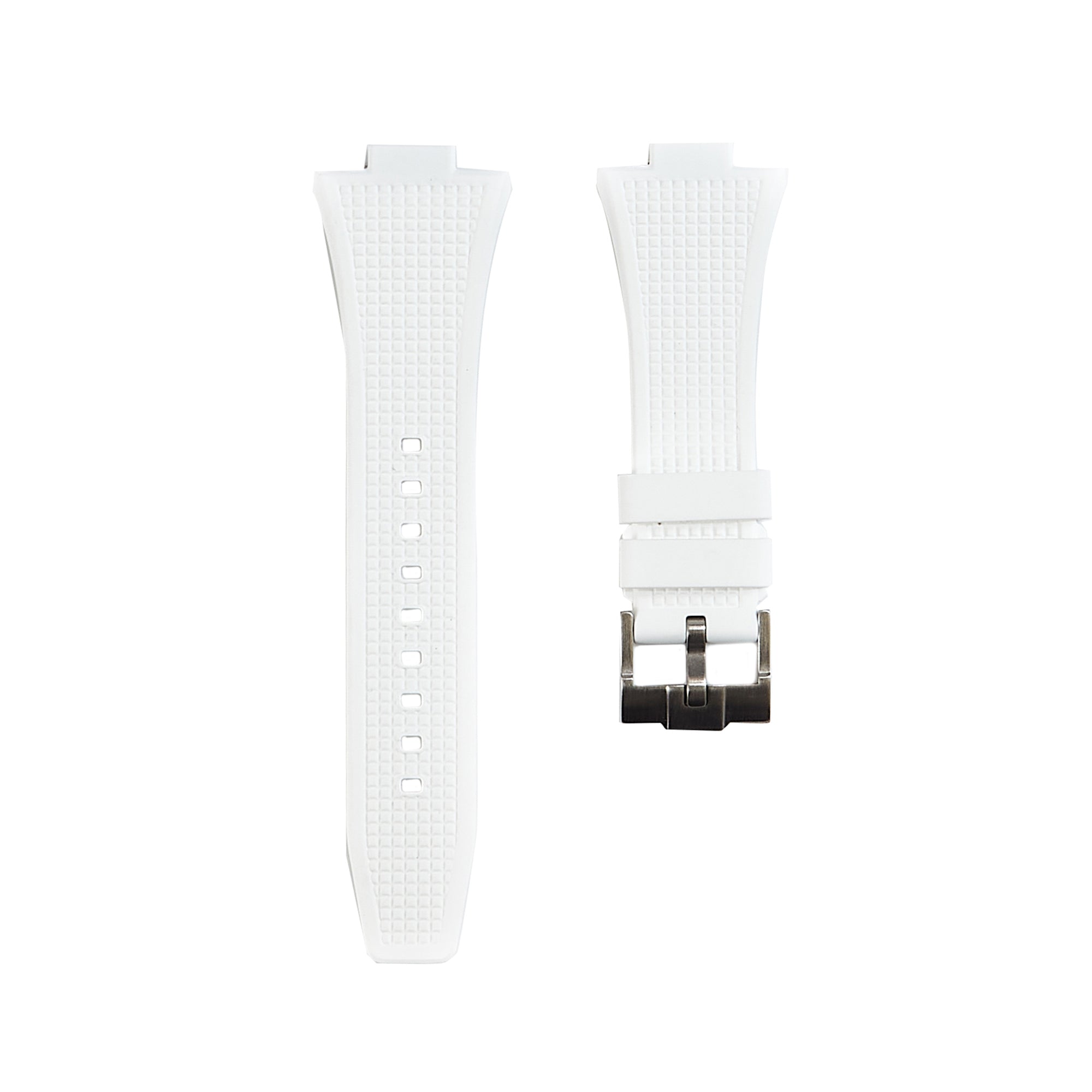 Waffle Premium Silicone Strap- Compatible with Tissot PRX - Quick Release – White (2408) -StrapSeeker