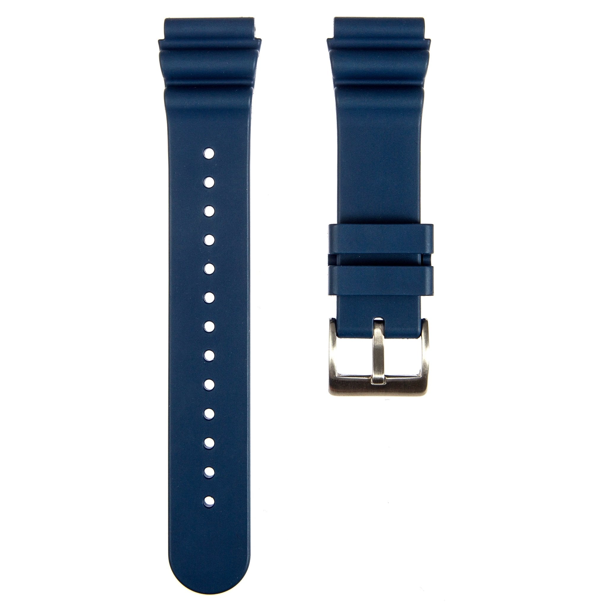 Wave FKM Rubber Strap - Compatible with Seiko SPRD - Blue (2413) -StrapSeeker