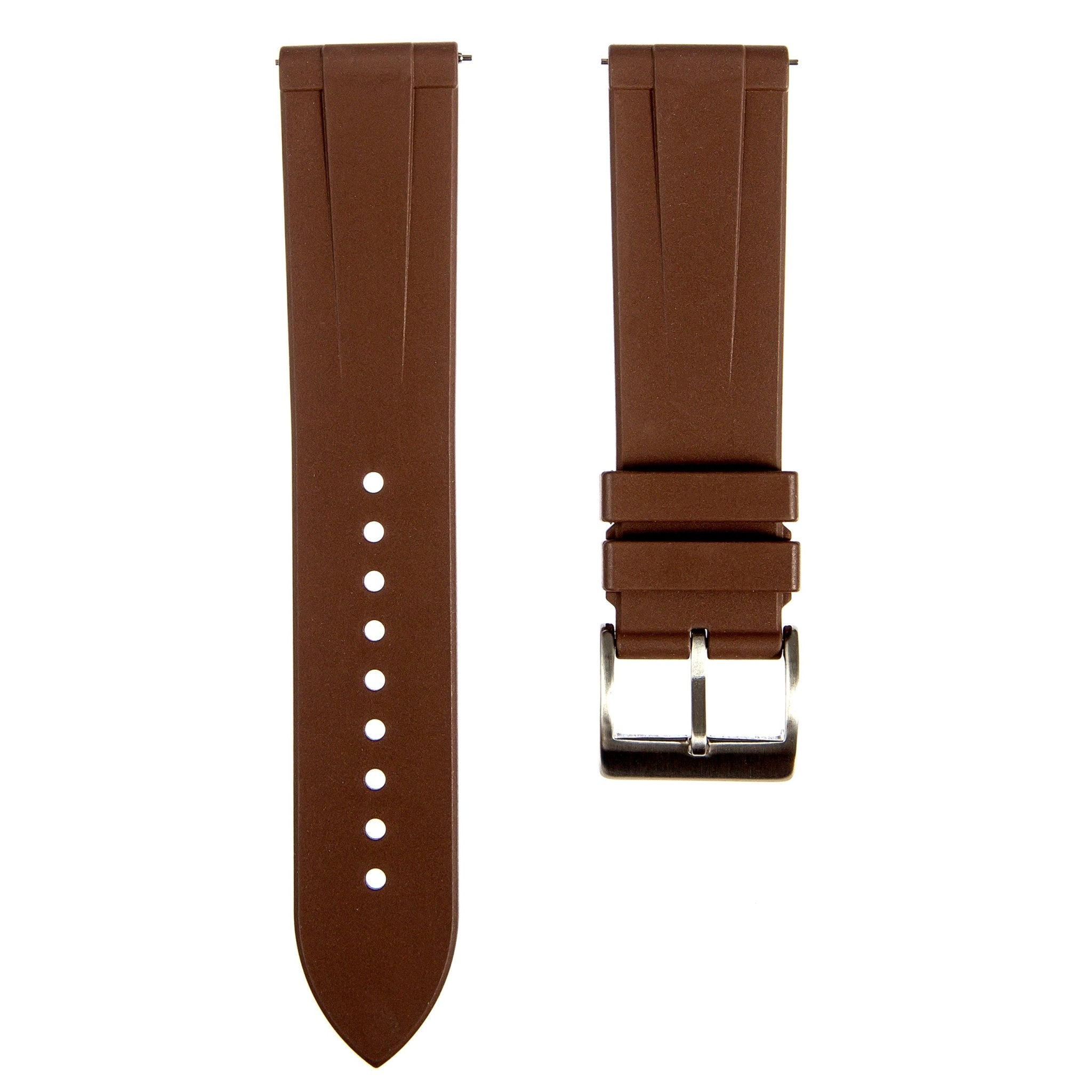 Zac FKM Rubber Strap - Quick-Release – Brown (2409) -StrapSeeker