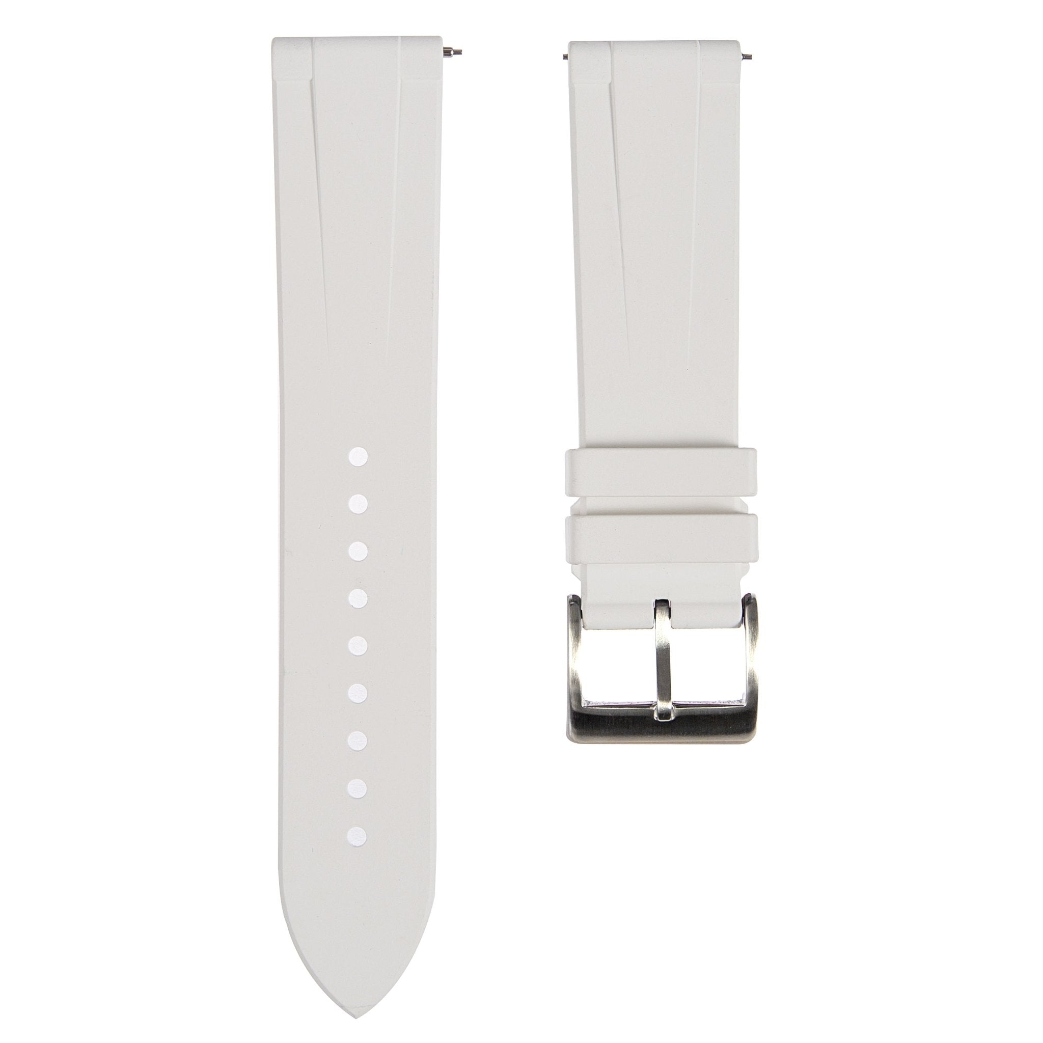 Zac FKM Rubber Strap - Quick-Release – White (2409) -StrapSeeker