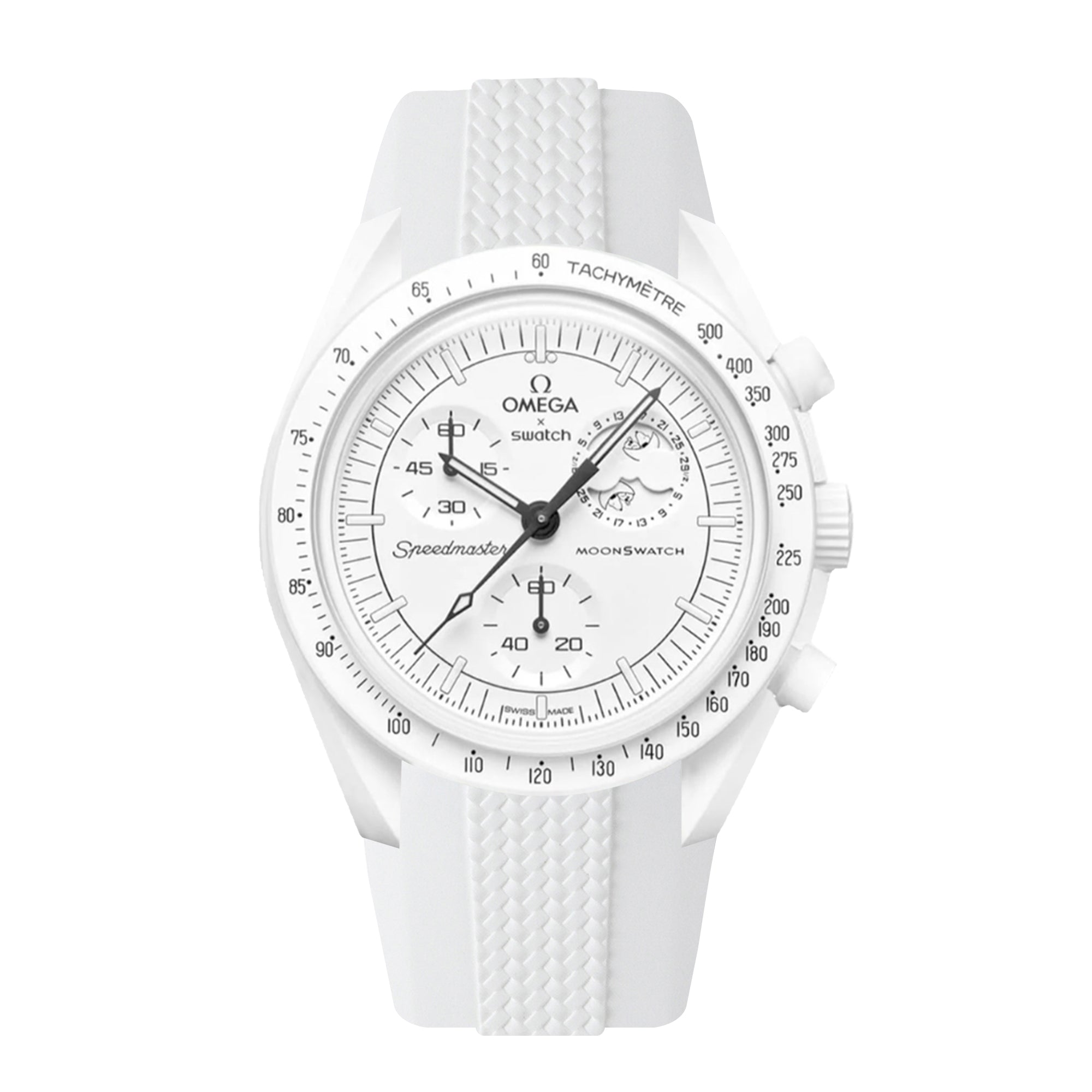 White Rubber Watch Strap for Omega x Swatch MoonSwatch 