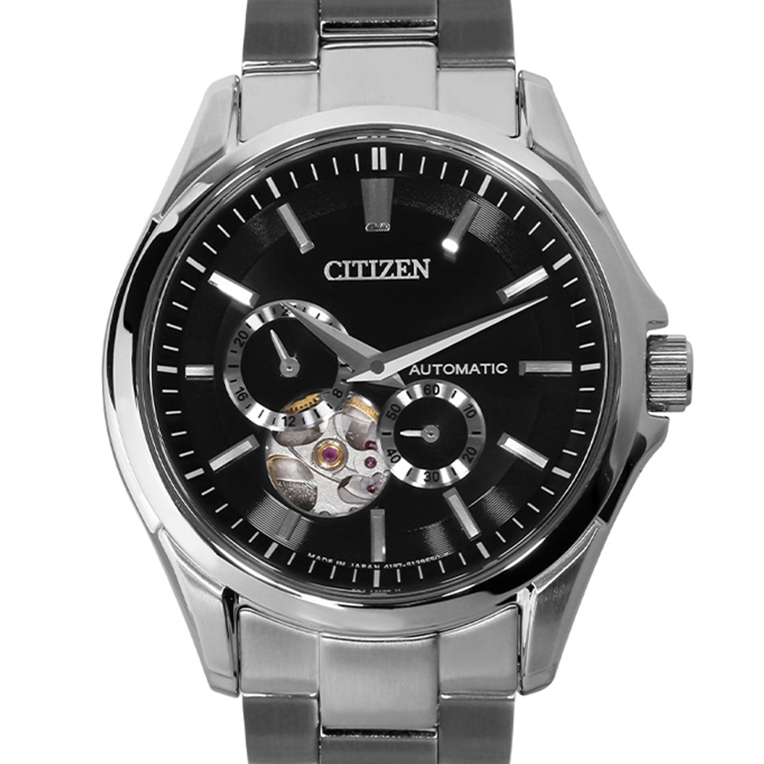 Citizen Automatic Black Open Heart Dial NP1010-51E Stainless Steel Watch -Citizen