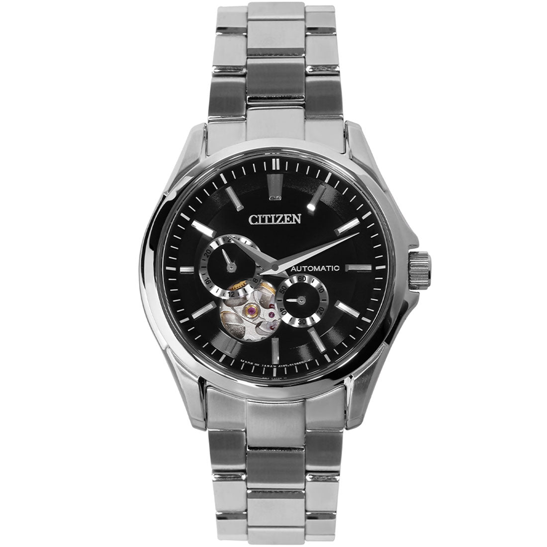 Citizen Automatic Black Open Heart Dial NP1010-51E Stainless Steel Watch -Citizen