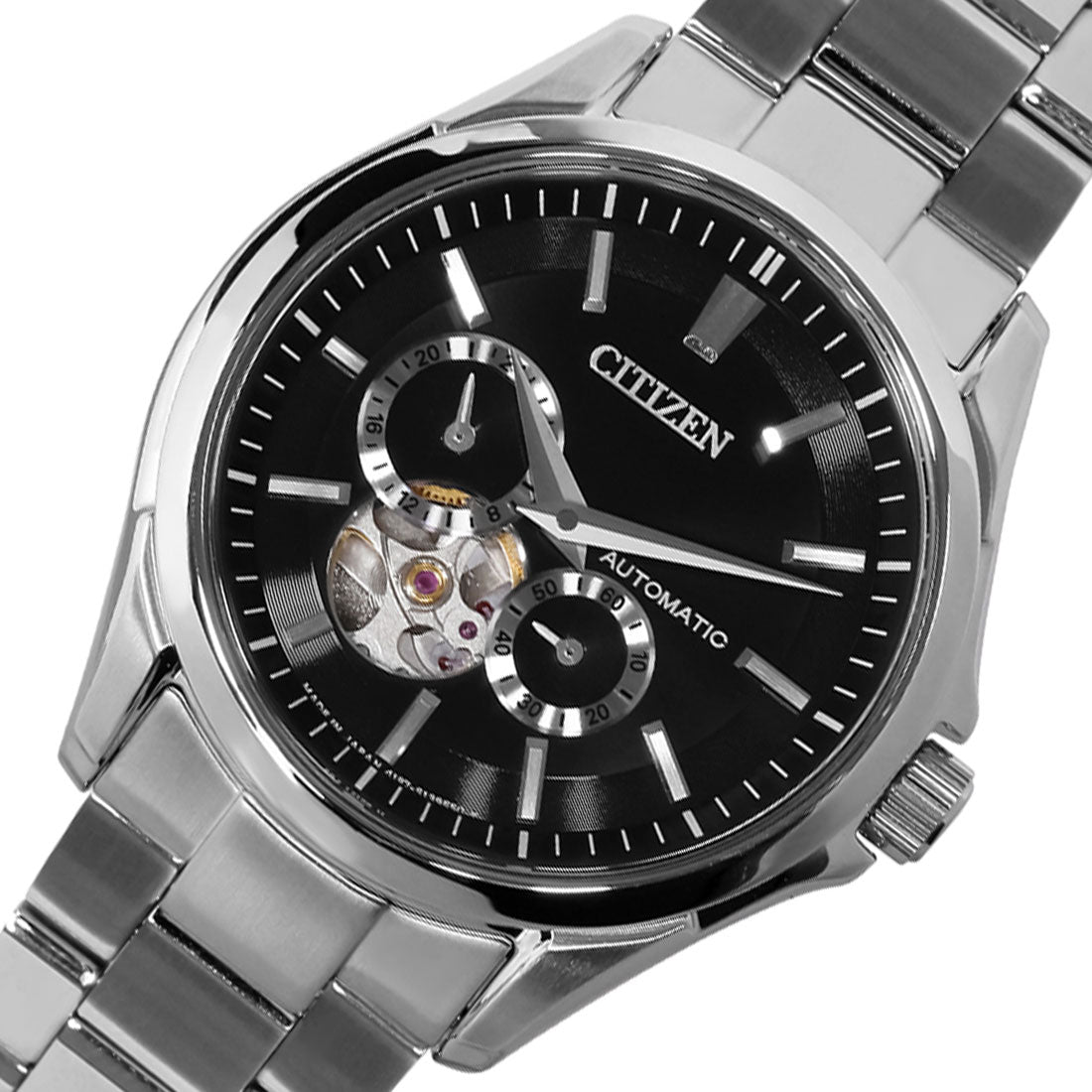 Citizen Automatic Black Open Heart Dial NP1010-51E Stainless Steel Watch -Citizen