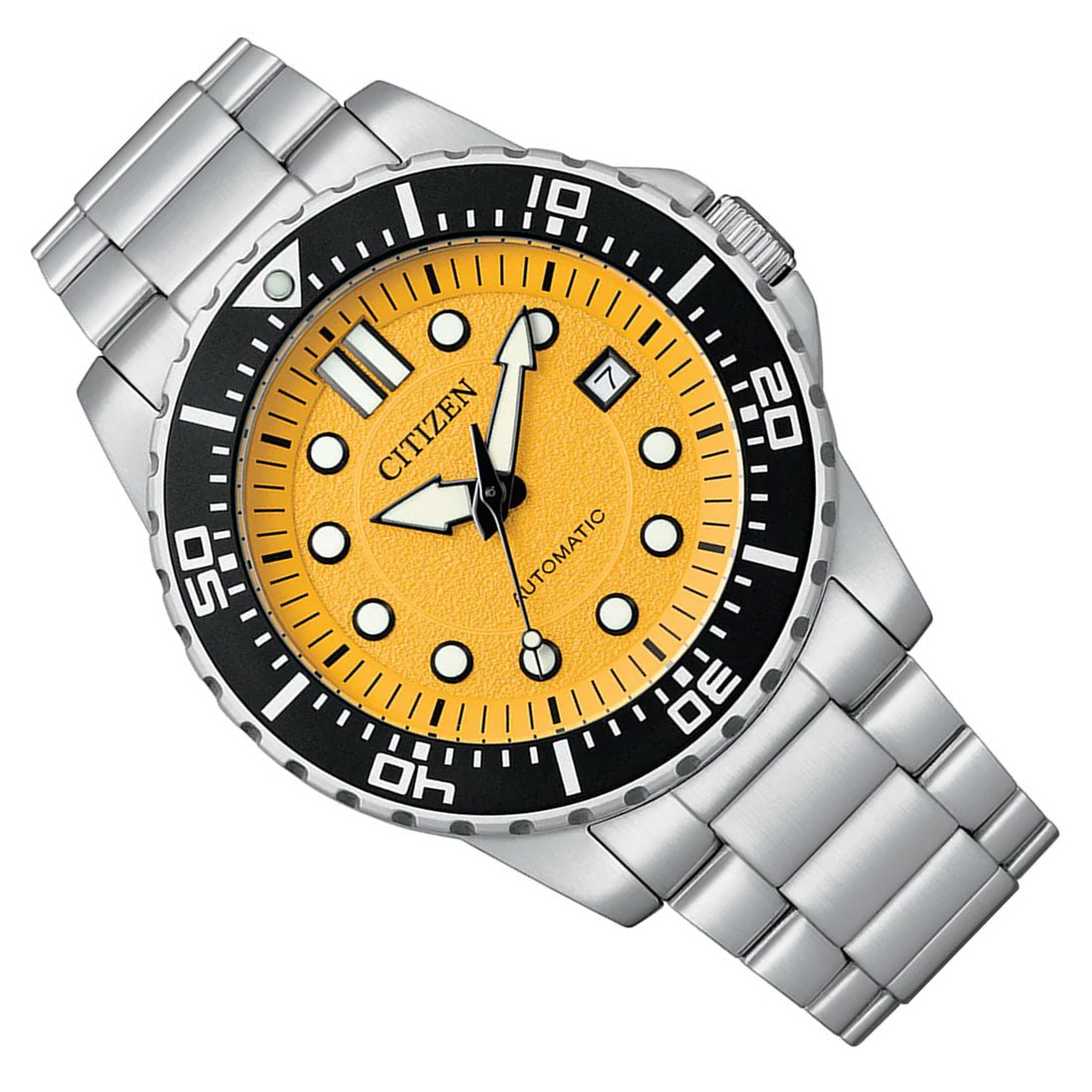 Citizen Automatic Urban NJ0170-83Z Yellow Dial Stainless Steel Sports Watch -Citizen