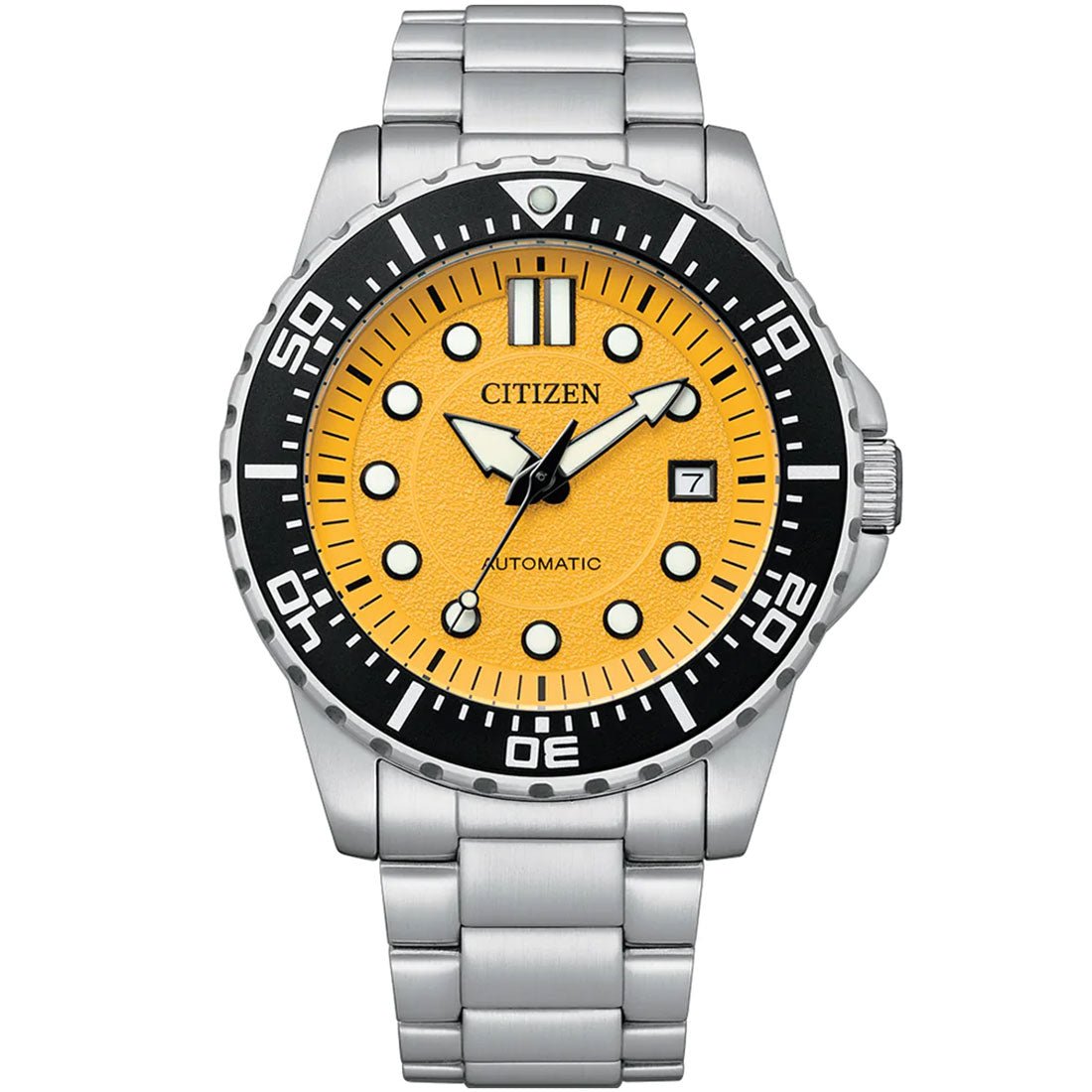 Citizen Automatic Urban NJ0170-83Z Yellow Dial Stainless Steel Sports Watch -Citizen