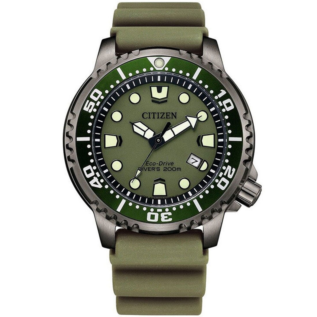Citizen BN0157-11X Promaster Eco-Drive Green Dial Divers 200m Watch (PRE-ORDER) -Citizen