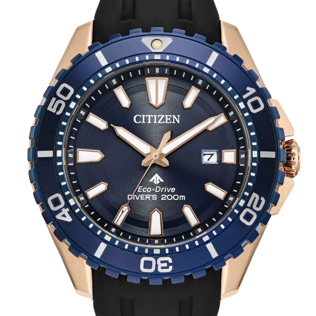 Citizen BN0196-01L Promaster Dive Eco-Drive Blue Dial Rubber Strap Diving Solar Watch -Citizen