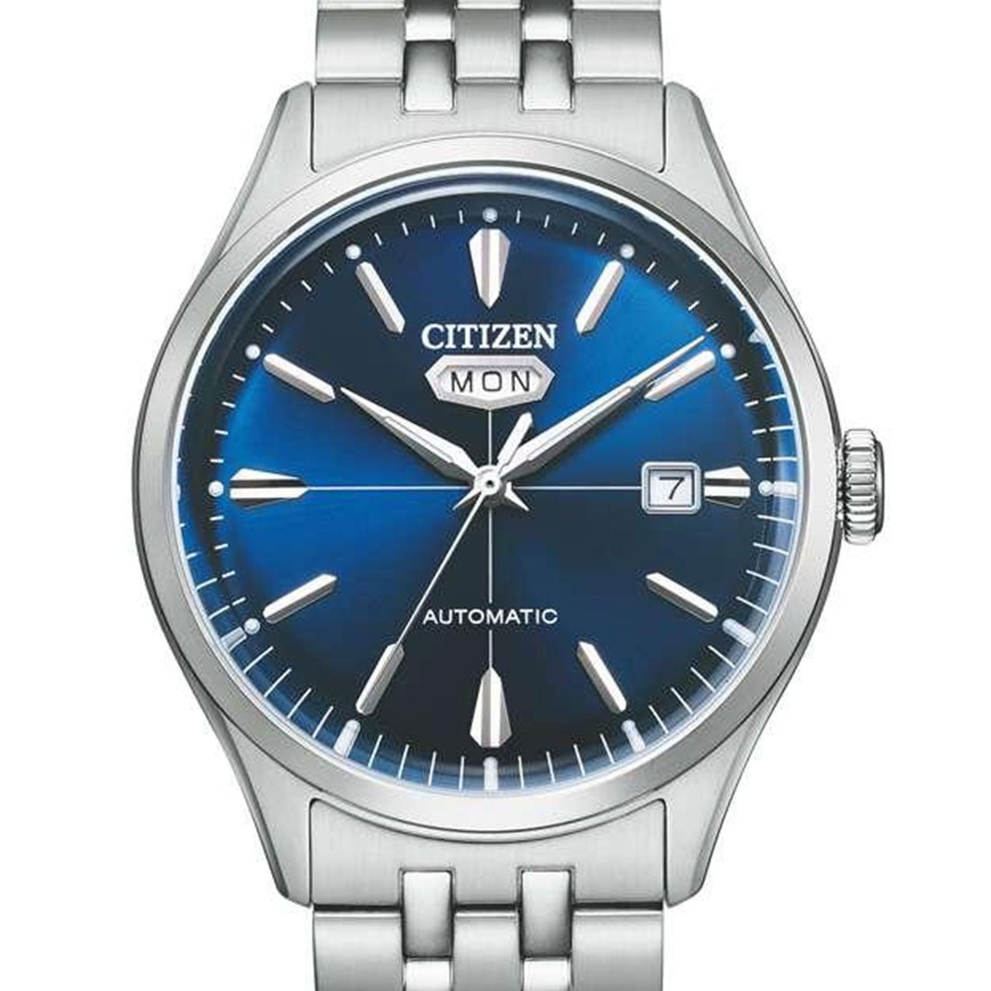 Citizen C7 Mechanical NH8390-71L NH8390-71 Male Stainless Steel Watch Blue Dial Analog -Citizen