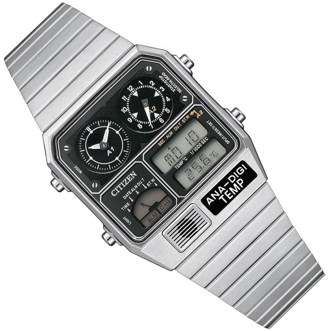 Citizen JG2101-78E Dual Time Digital Chronograph Temperature Watch -Citizen