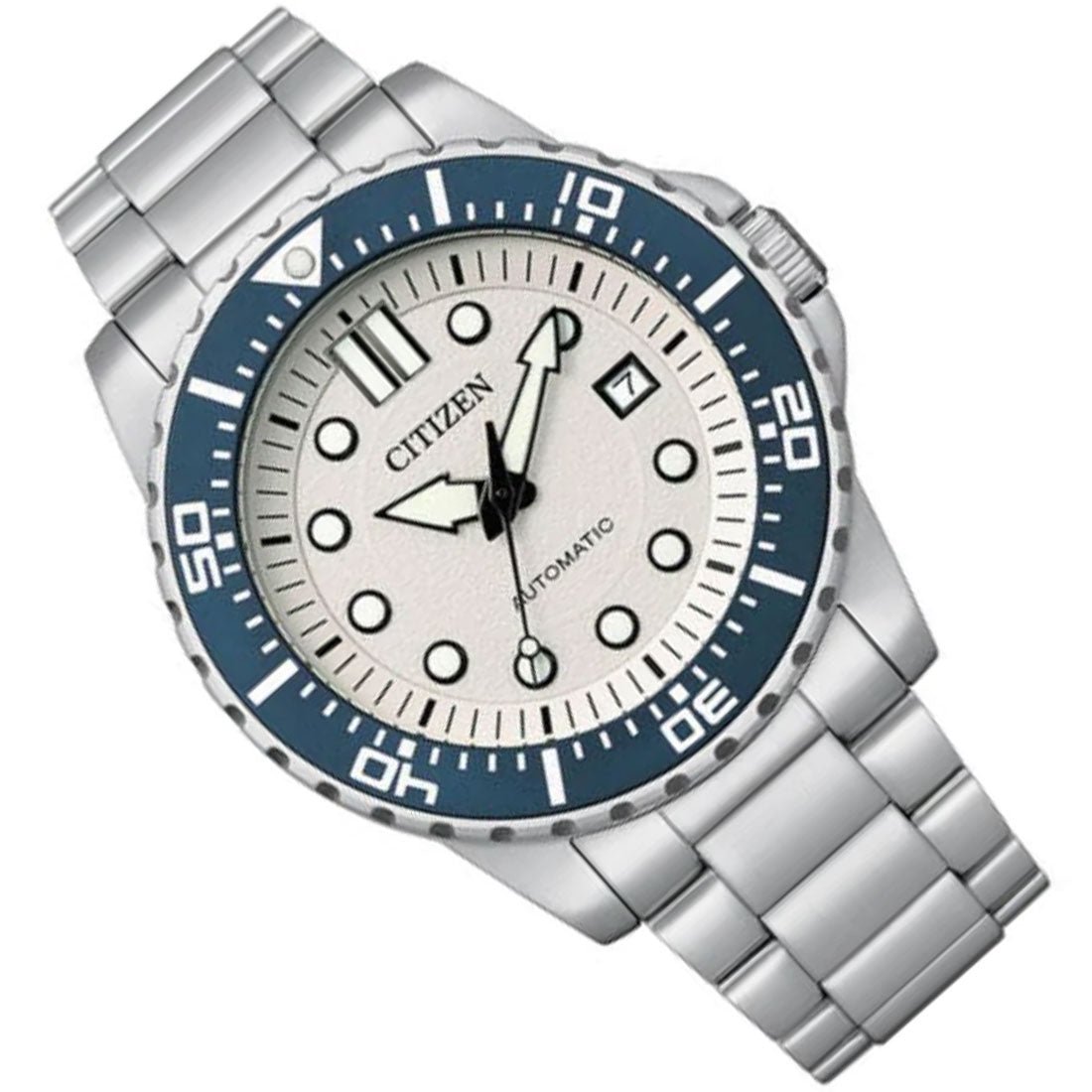 Citizen Mechanical NJ0171-81A White Dial Stainless Steel Mens Sports Watch -Citizen
