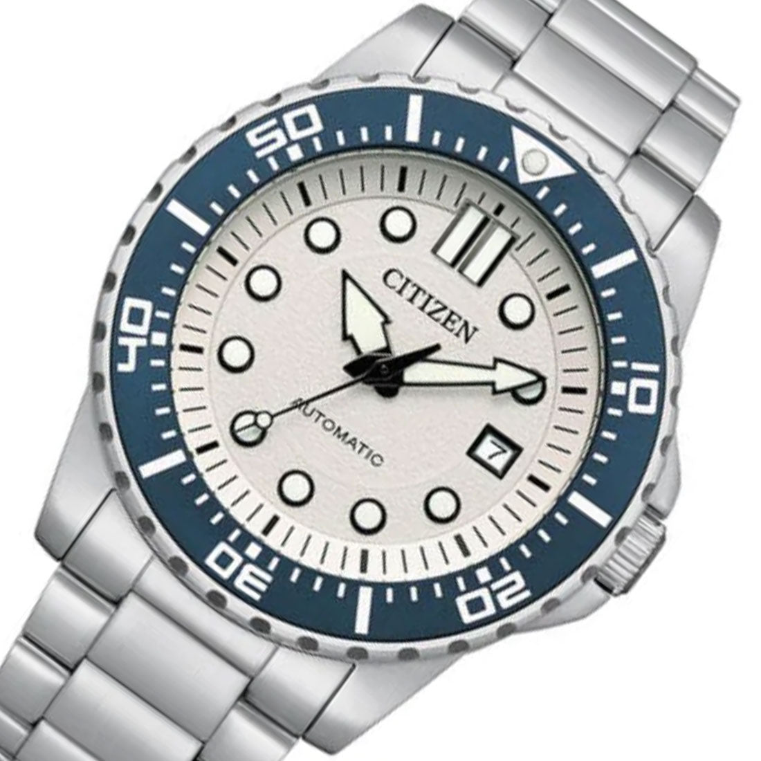 Citizen Mechanical NJ0171-81A White Dial Stainless Steel Mens Sports Watch -Citizen