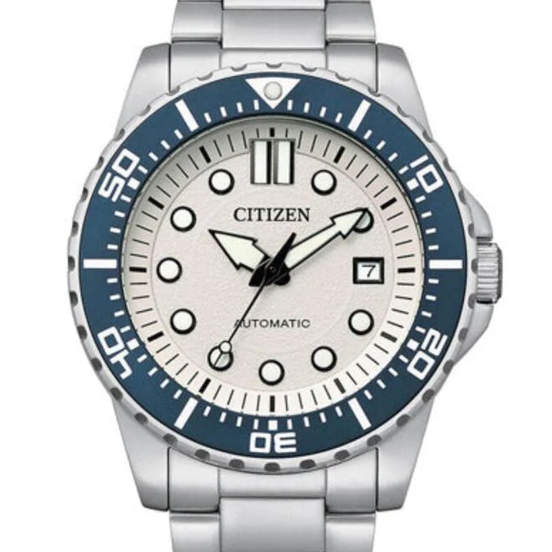 Citizen Mechanical NJ0171-81A White Dial Stainless Steel Mens Sports Watch -Citizen