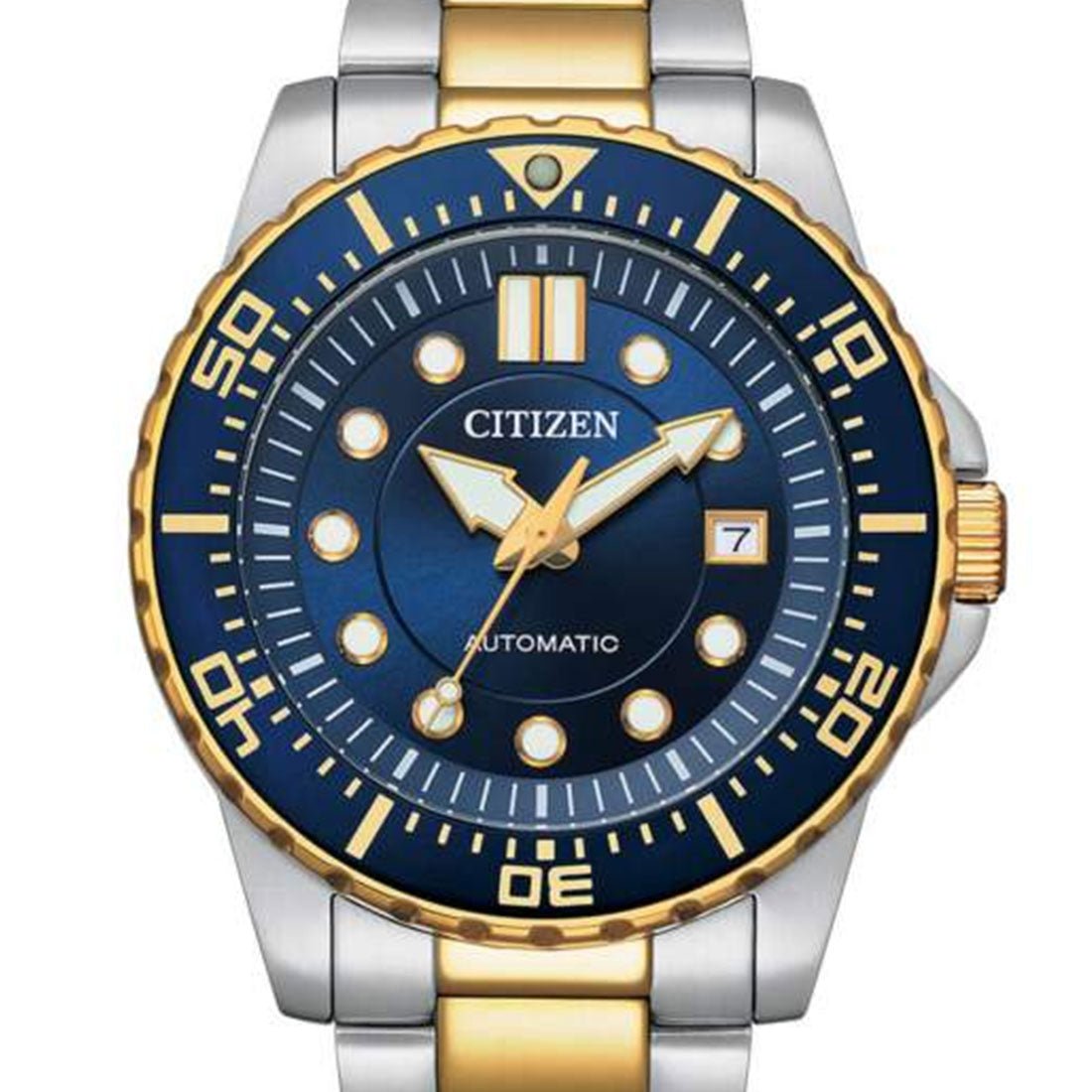 Citizen Mechanical NJ0174-82L Blue Dial Two Tone Stainless Steel Sports Watch -Citizen