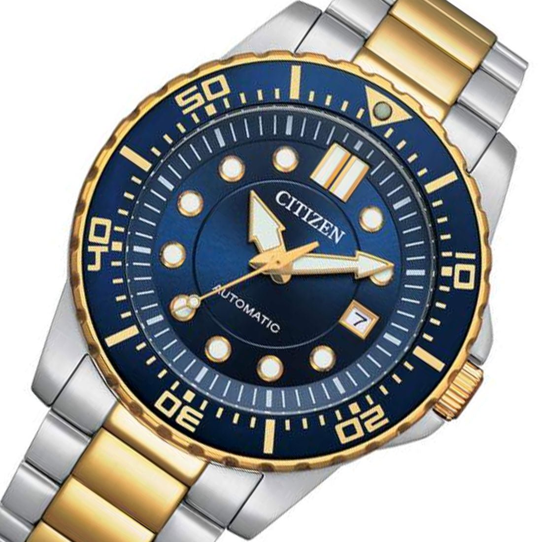 Citizen Mechanical NJ0174-82L Blue Dial Two Tone Stainless Steel Sports Watch -Citizen