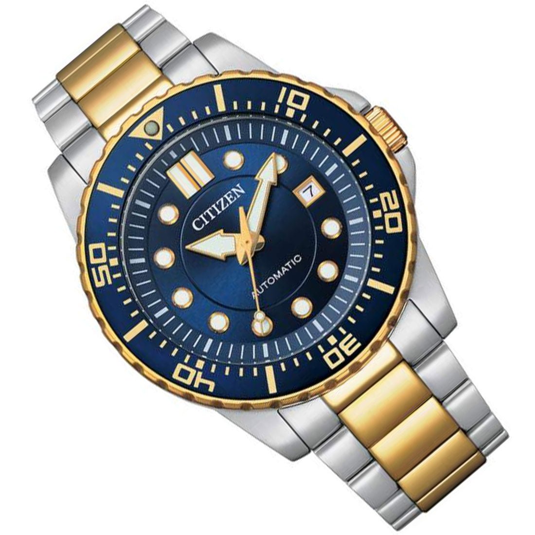 Citizen Mechanical NJ0174-82L Blue Dial Two Tone Stainless Steel Sports Watch -Citizen