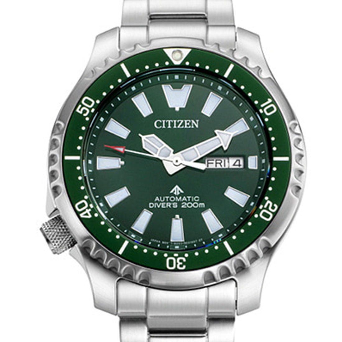 Citizen Promaster Marine Fugu NY0131-81X Green Dial Diving Watch with Tank Box -Citizen