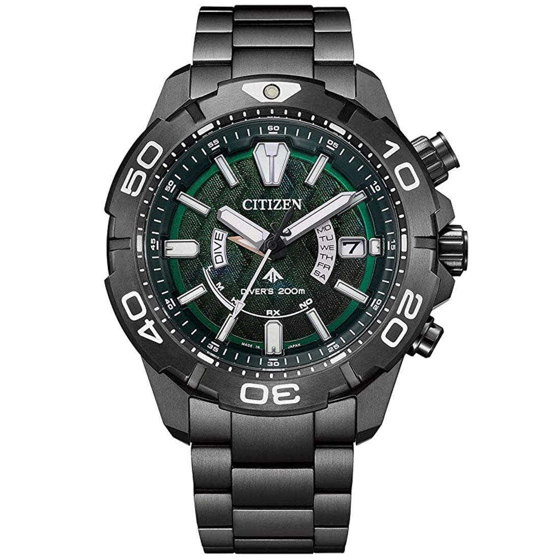 Citizen Promaster Marine Light in Black 2022 Green Edition AS7146-58W Titanium Watch with Extra Strap -Citizen