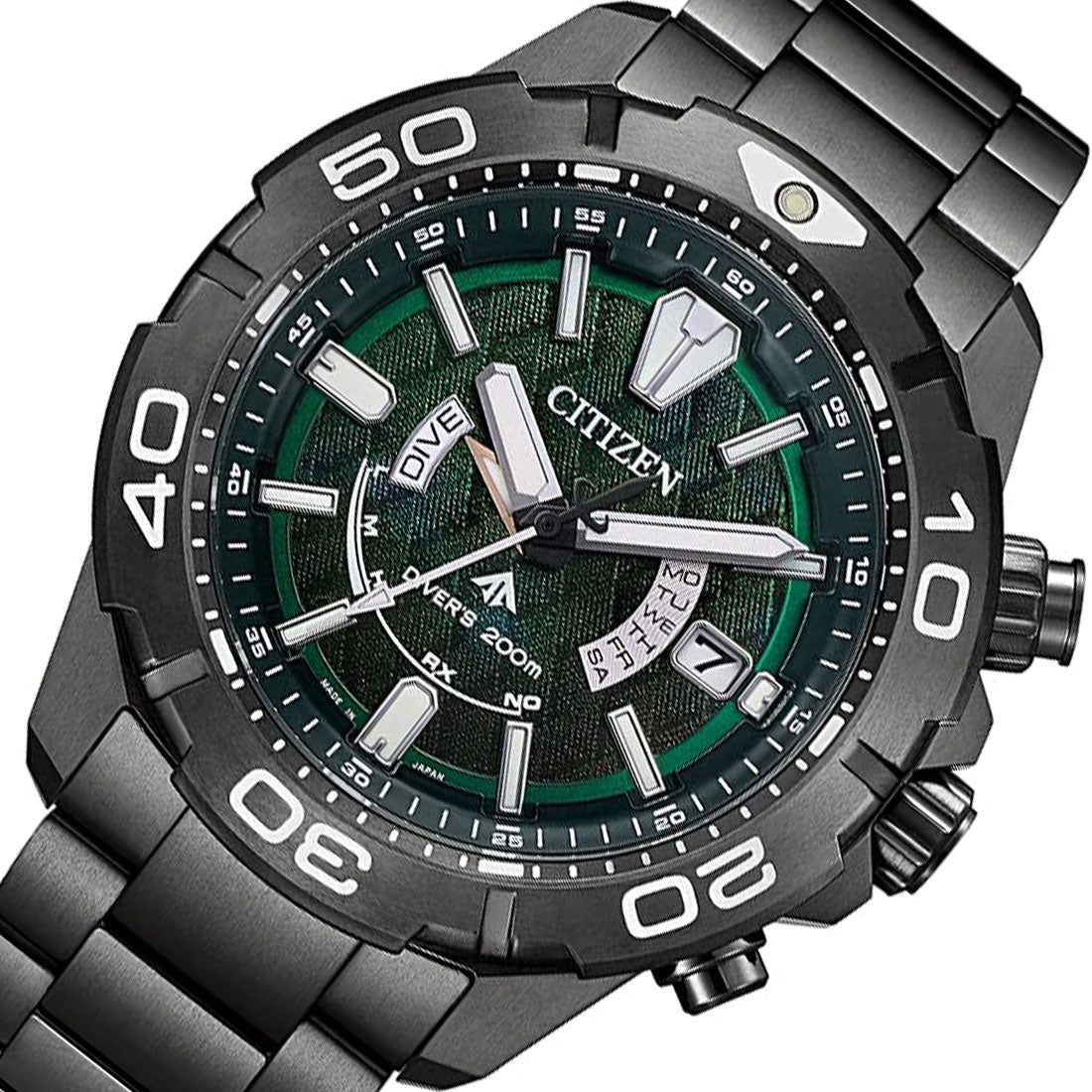 Citizen Promaster Marine Light in Black 2022 Green Edition AS7146-58W Titanium Watch with Extra Strap -Citizen
