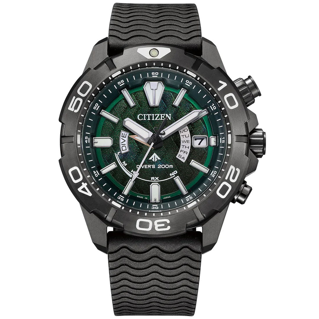 Citizen Promaster Marine Light in Black 2022 Green Edition AS7146-58W Titanium Watch with Extra Strap -Citizen