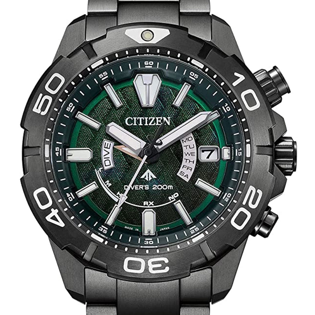 Citizen Promaster Marine Light in Black 2022 Green Edition AS7146-58W Titanium Watch with Extra Strap -Citizen