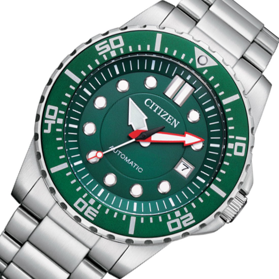 Citizen Promaster NJ0129-87X NJ0129-87 Automatic Green Dial Stainless Steel Sports Watch -Citizen