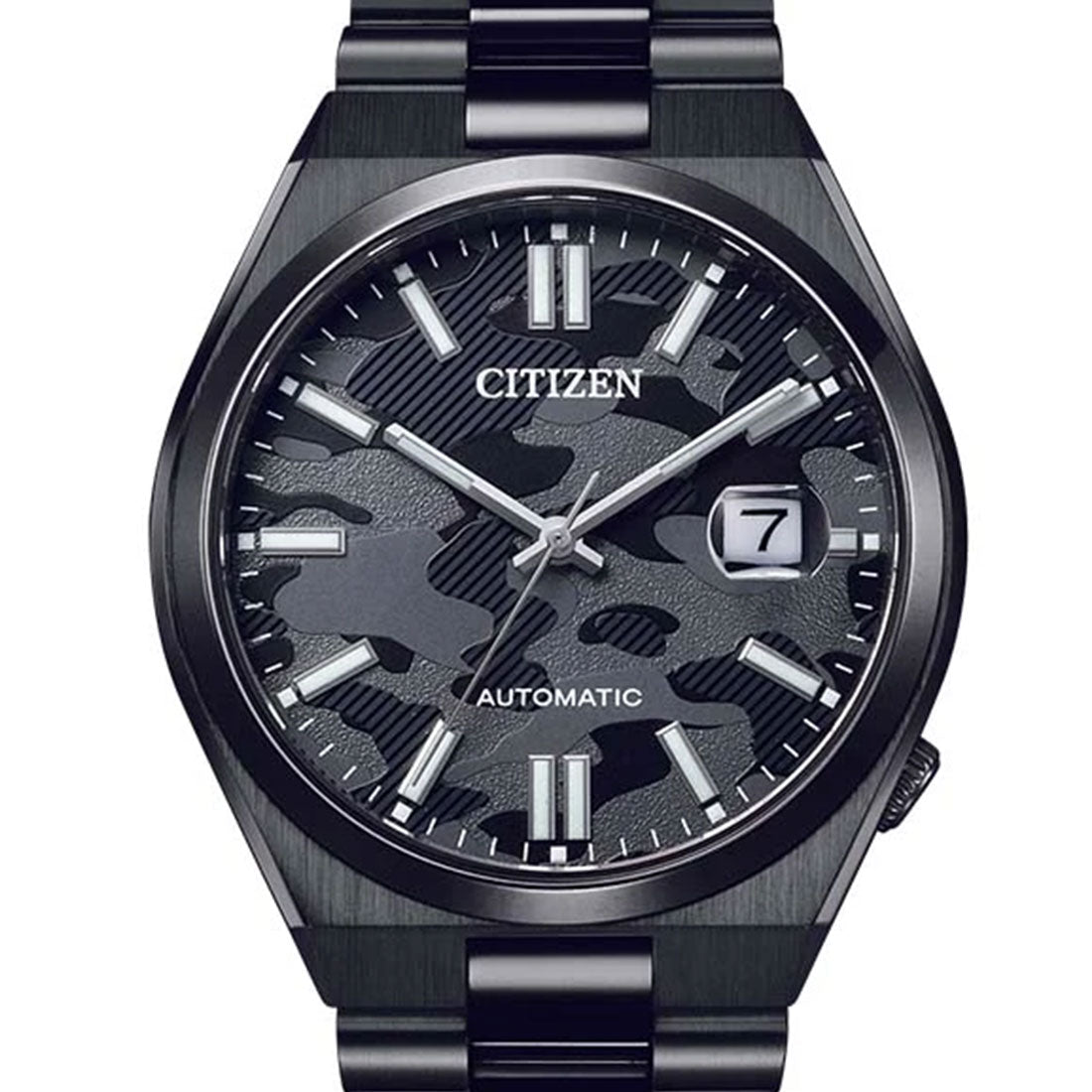 Citizen Tsuyosa NJ0155-87E Black Camouflage Mechanical Stainless Steel Watch -Citizen