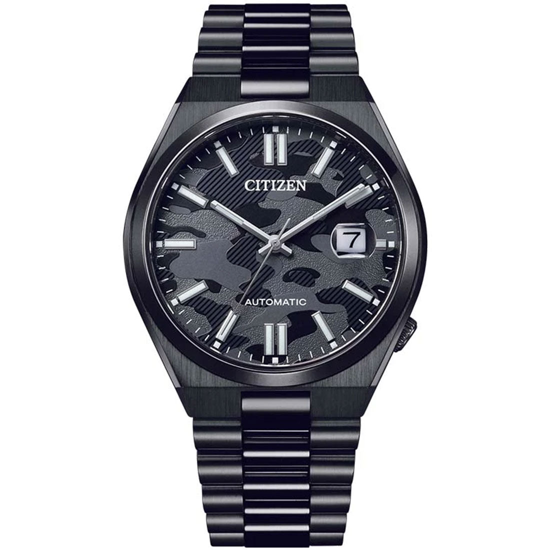 Citizen Tsuyosa NJ0155-87E Black Camouflage Mechanical Stainless Steel Watch -Citizen