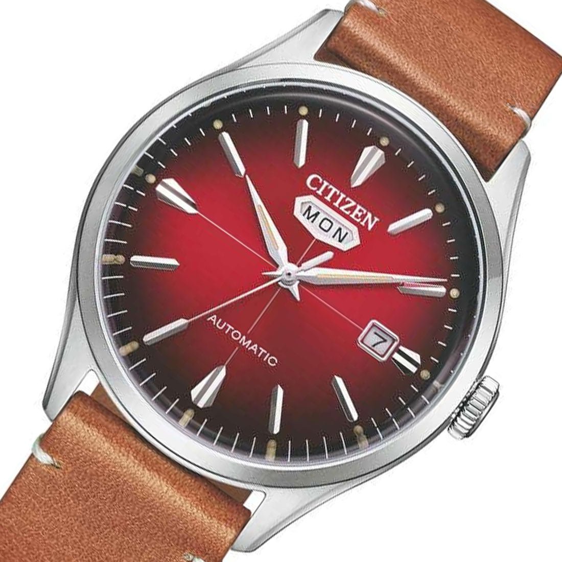 NH8390-11X Citizen C7 Automatic Red Dial Male Leather Analog Casual Watch -Citizen