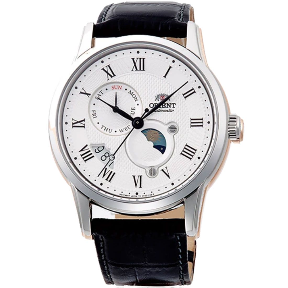 Orient Automatic Sun Moon Leather Casual Watch RA-AK0008S10B RA-AK0008S -Orient