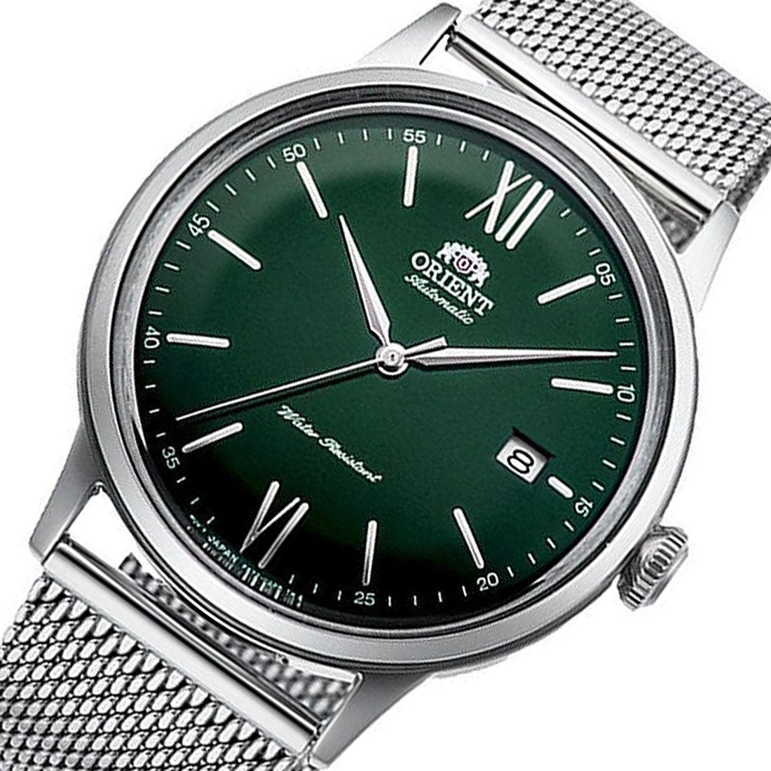 Orient Bambino Mesh Strap Green Dial RA-AC0018E10B RA-AC0018E Mechanical Watch -Orient