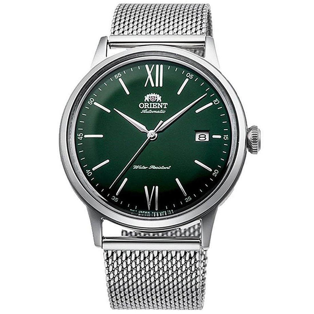 Orient Bambino Mesh Strap Green Dial RA-AC0018E10B RA-AC0018E Mechanical Watch -Orient