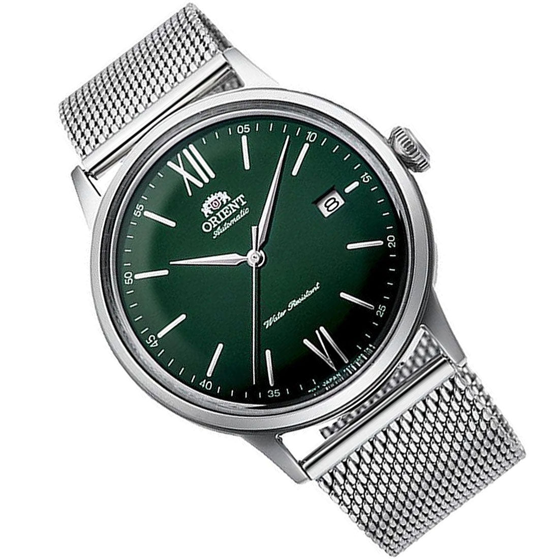 Orient Bambino Mesh Strap Green Dial RA-AC0018E10B RA-AC0018E Mechanical Watch -Orient
