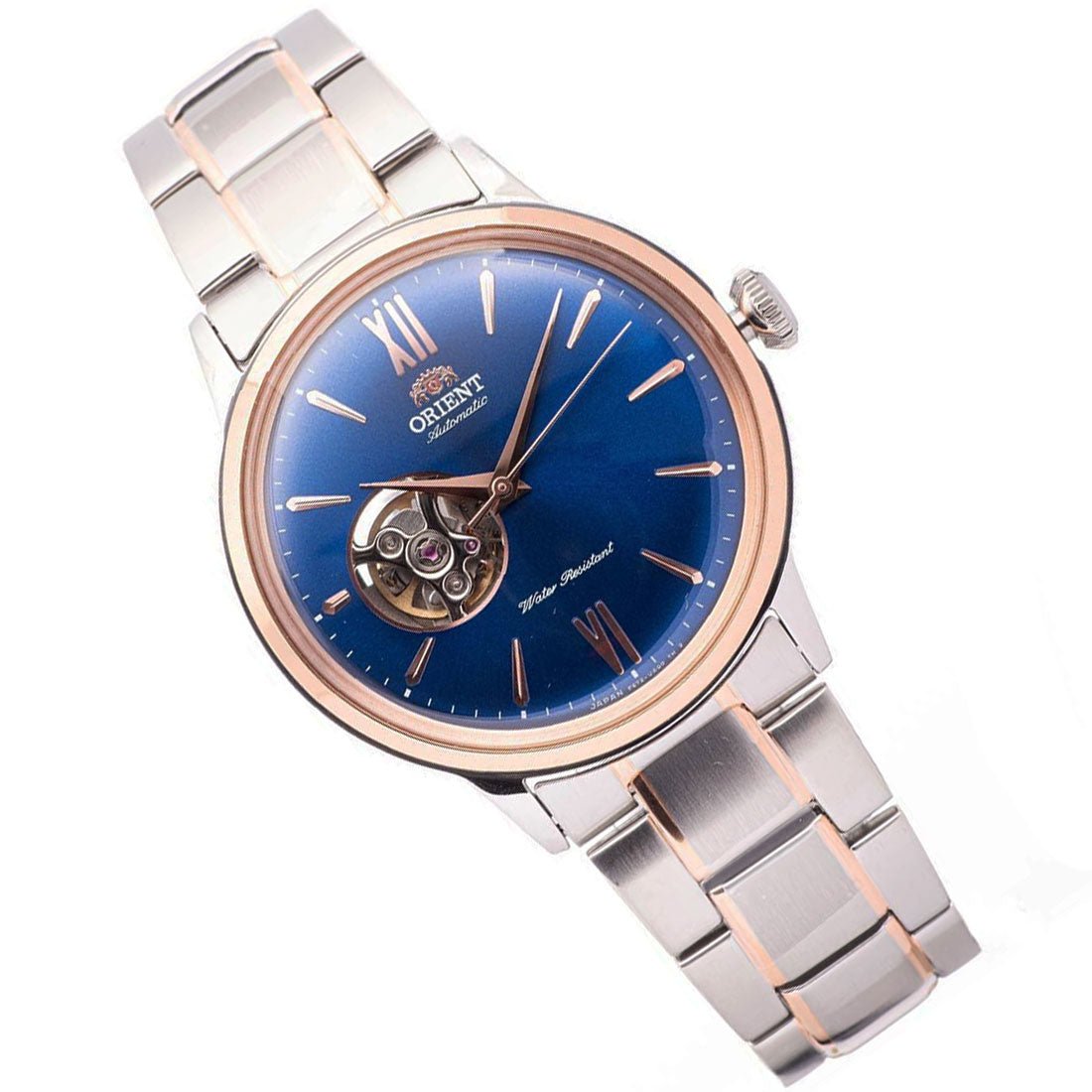 Orient Bambino RA-AG0433L00C RA-AG0433L Blue Dial Semi Skeleton Mechanical Watch -Orient