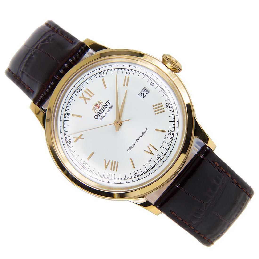 Orient FAC00007W0 AC00007W Bambino Gold Case Leather Band Watch -Orient