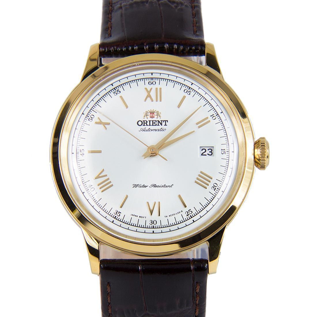 Orient FAC00007W0 AC00007W Bambino Gold Case Leather Band Watch -Orient